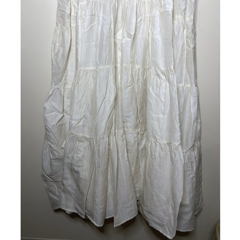 Samant Chauhan Ivory Floral Embroidered Cotton Silk Maxi Shirt Dress 22W NO BELT - Picture 4 of 13